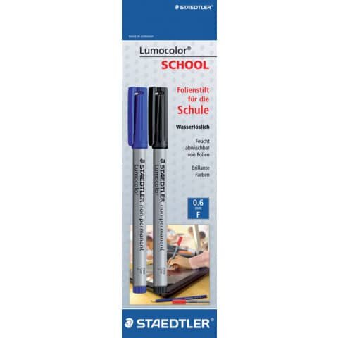 STAEDTLER Folienstift Lumocolor F nonperm 2St