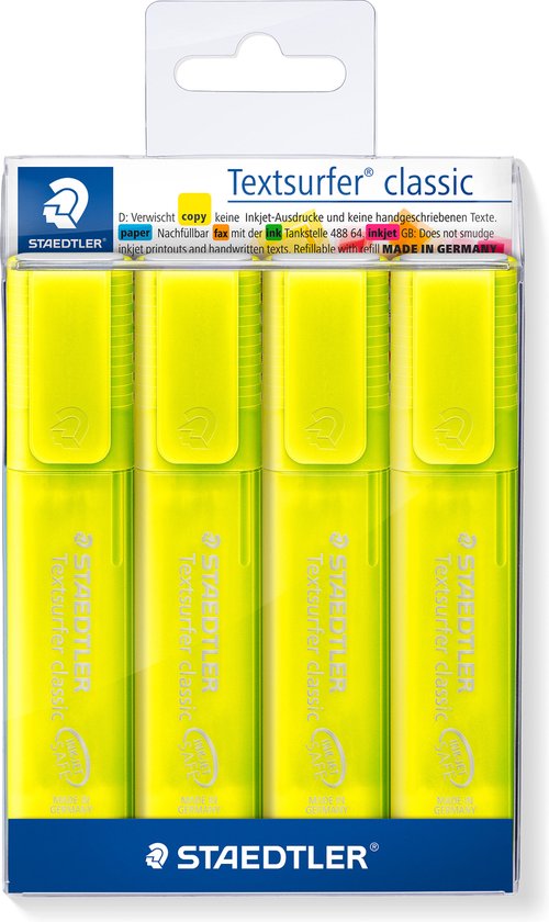 STAEDTLER markeerstift Textsurfer clas 4St geel