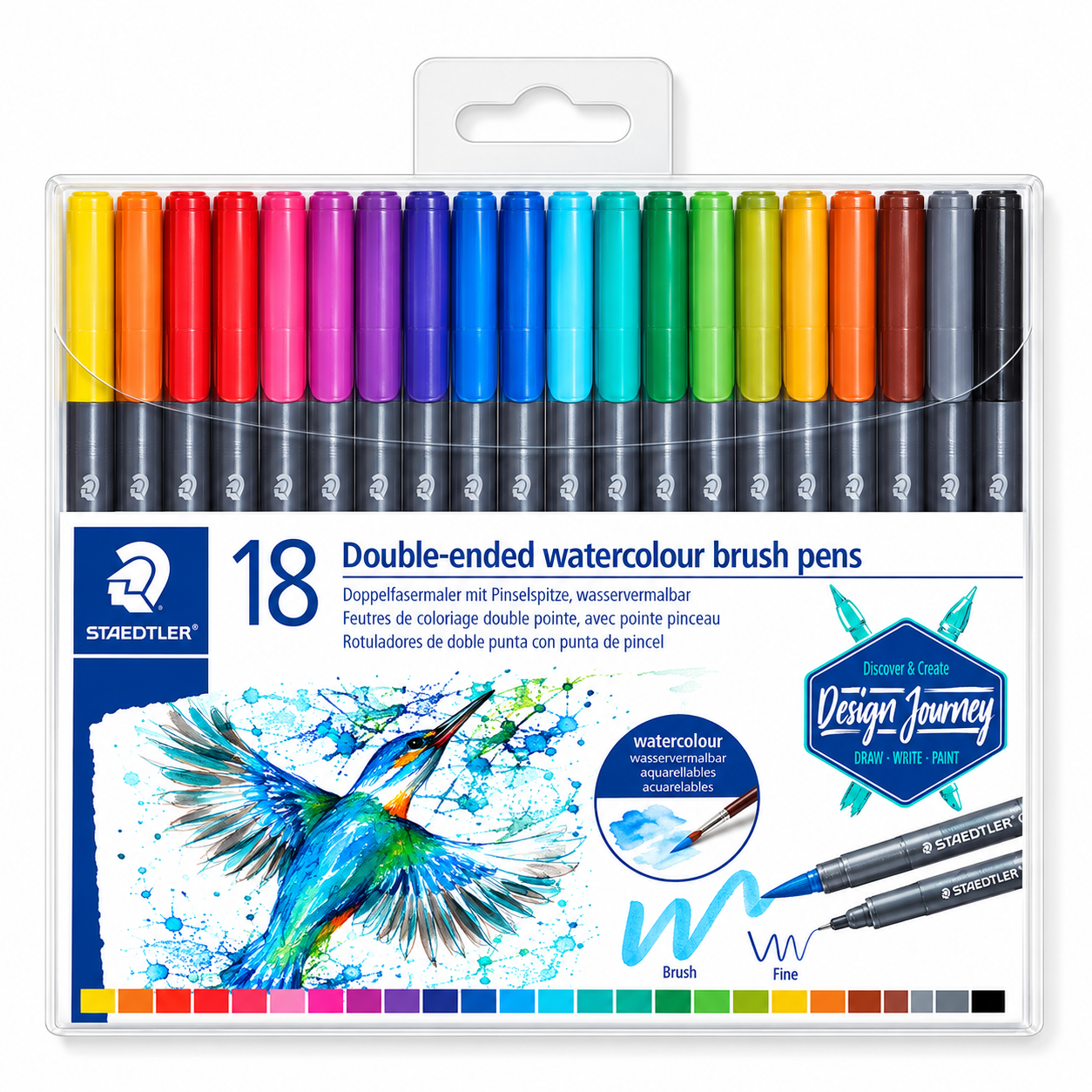 STAEDTLER Fasermaler Doppelspitze wasserverm.18ST