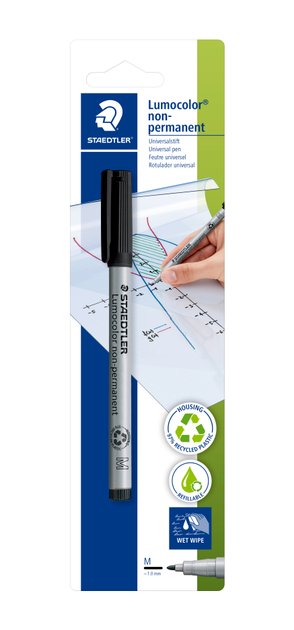 STAEDTLER Folienstift Lumocolor non-perm M zwart 10 stuks