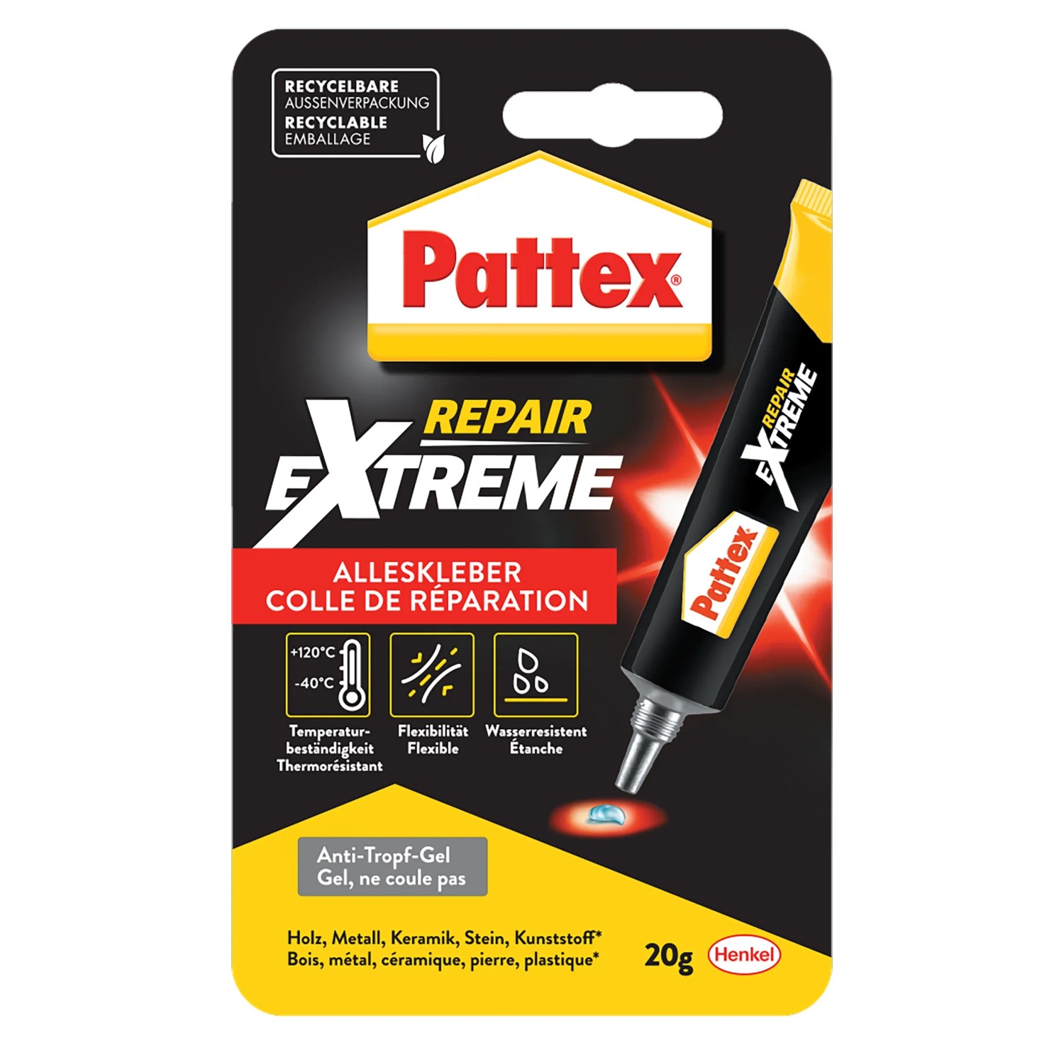 Pattex Alleskleber, Repair Extreme, Tube met 20g