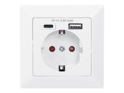 DIGITUS Sicherheits-Steckdose Unterputzmontage USB Type-C/US