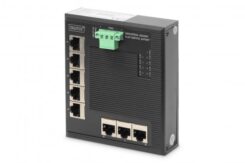 DIGITUS Switch Ind. 8-Port Gigabit Flat Unmanaged zwart