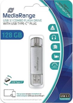 MediaRange USB-Stick 128GB USB 3.1 combo met USB Type-C