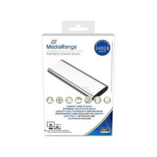 MediaRange SSD HDD 3.2Gen2 USB Type-C 240GB ext. sil