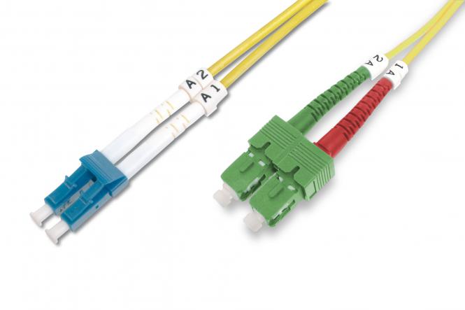 DIGITUS Fiber Optic Singlemode PatchK SC (APC) to LC (PC) 1m