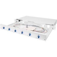 DIGITUS LWL Spleißbox 1HE bestückt 6x LC DX OS2 grijs