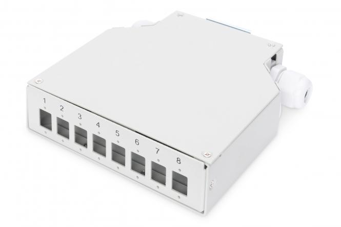 DIGITUS Hutschienen Spleißbox voor 8 LC/DX Kupplungen