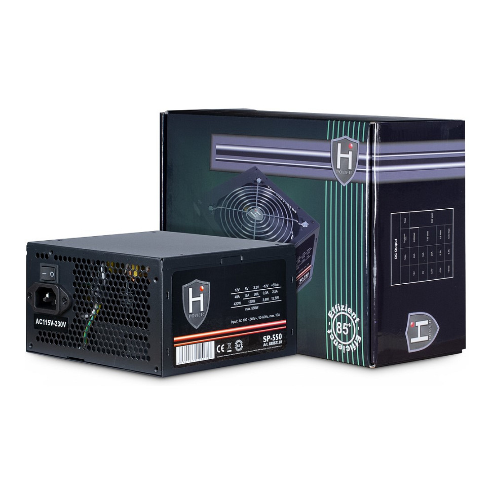 Inter-Tech voeding 550W HIPOWER SP-550 1X 120mm koeler retail