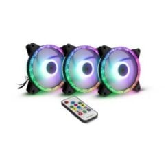 Inter-Tech koeler 120*120*25 ARGUS RGB-FAN SET RS-07, 3X LED retail