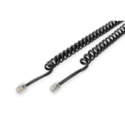 DIGITUS UAE modulair Spiral-aansluitkabel, 2m, zwart