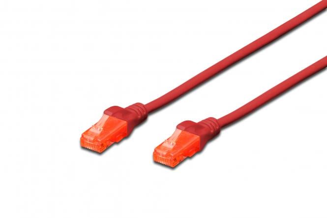 DIGITUS CAT 6 U/UTP Patchkabel - LSZH, 0,25m, rood