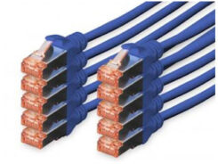 DIGITUS CAT 6 S/FTP Patchkabel, 10 stuks, 0,25m, blauw
