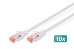 DIGITUS CAT 6 S/FTP Patchkabel, 10 stuks, 0,5m, weiß