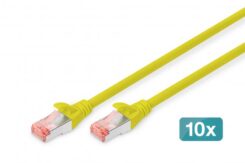 DIGITUS CAT 6 S/FTP Patchkabel, 10 stuks, 0,5m, geel