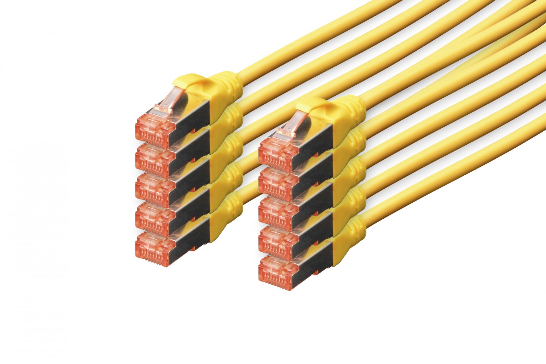 DIGITUS CAT 6 S/FTP Patchkabel, 10 stuks, 1m, geel