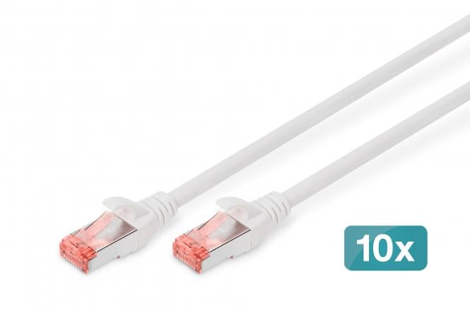 DIGITUS CAT 6 S/FTP Patchkabel, 10 stuks, 2m, weiß