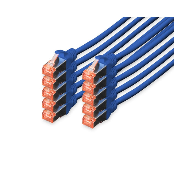 DIGITUS CAT 6 S/FTP Patchkabel, 10 stuks, 5m, blauw