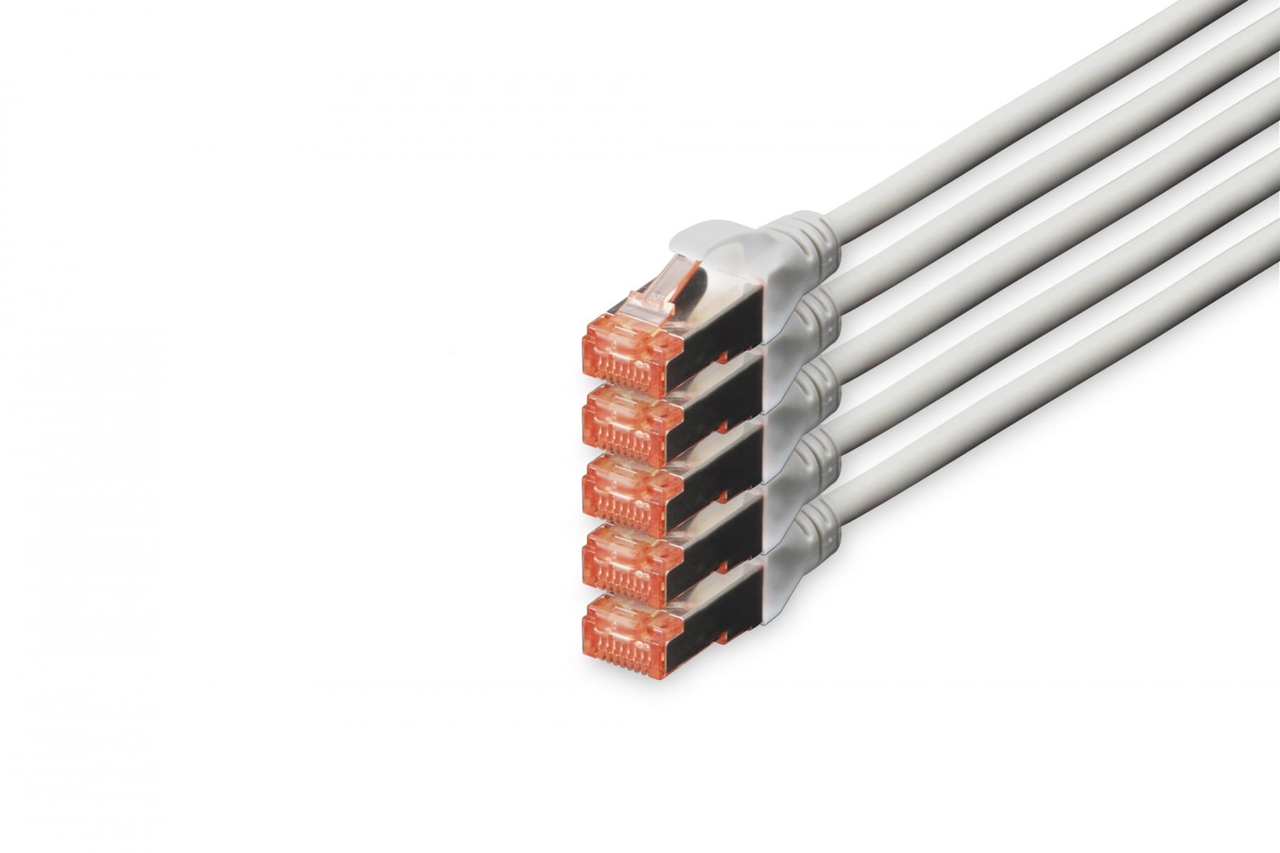 DIGITUS CAT 6 S/FTP Patchkabel, 5 stuks, 7m, grijs