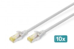 DIGITUS CAT 6A S/FTP Patchkabel, 10 stuks, 2m, grijs