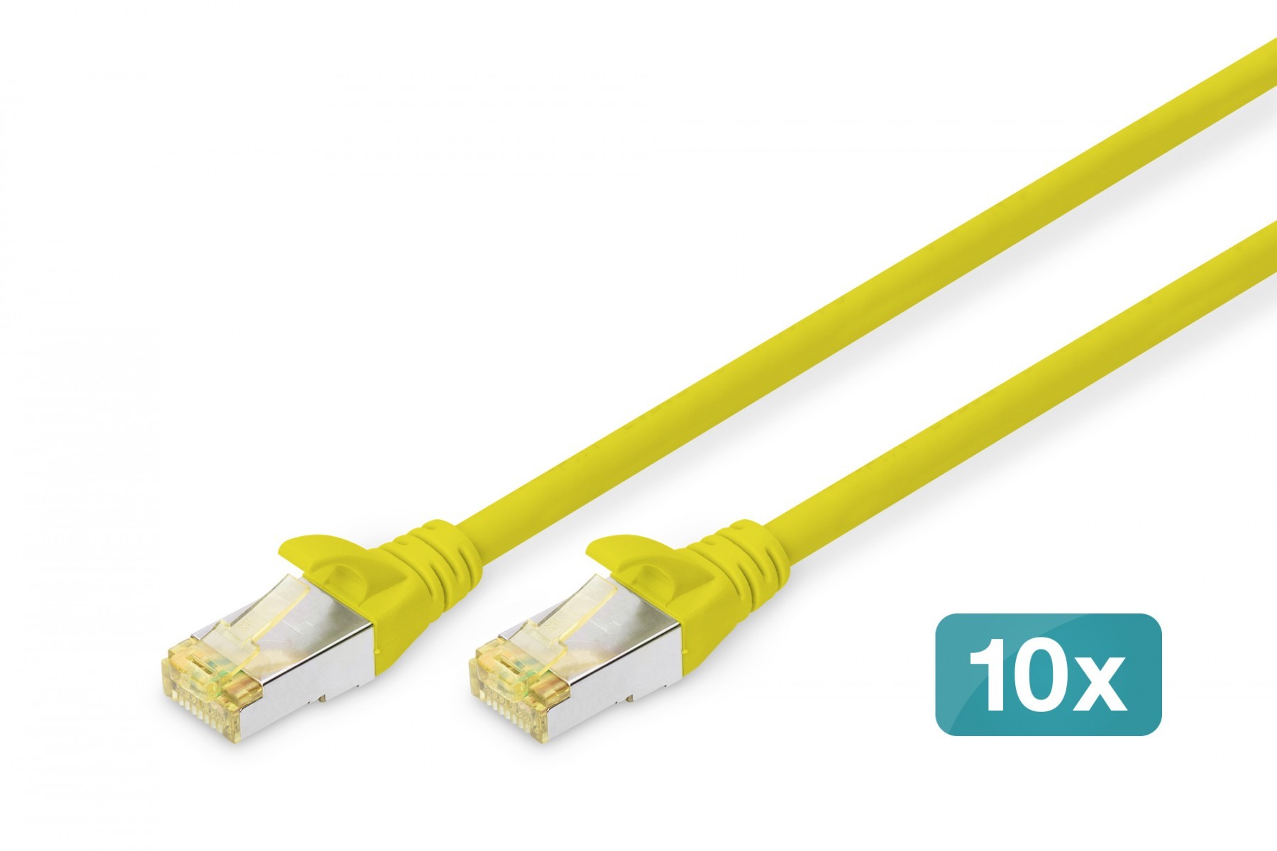 DIGITUS CAT 6A S/FTP Patchkabel, 10 stuks, 2m, geel