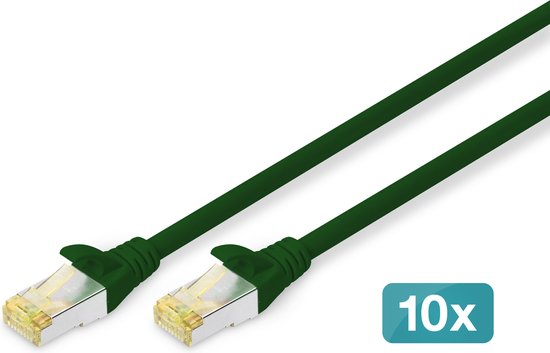 DIGITUS CAT 6A S/FTP Patchkabel, 10 stuks, 3m, groen