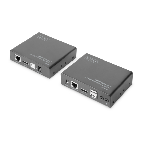 DIGITUS HDMI HDBaseT 2.0 KVM Extender Set, 100 m