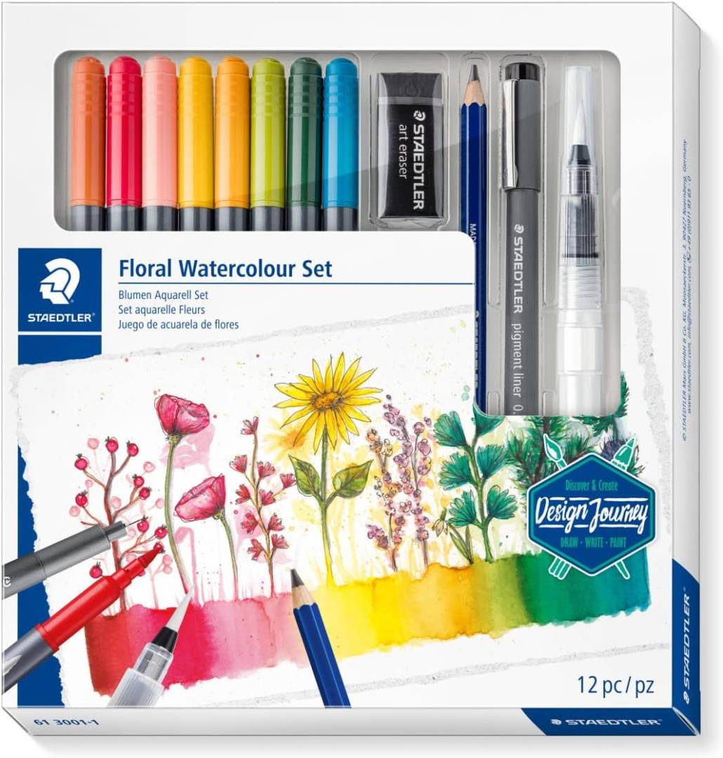 STAEDTLER Design Journey Aquarell Set Blumen 100% EFC