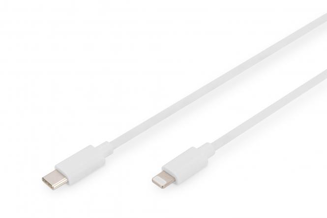 DIGITUS data- / oplaadkabel, USB-C - Lightning, MFI 1,0m