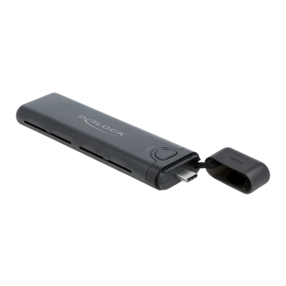 DELOCK Ext Behuizing USB Type-C M.2 NVMe PCIe oder SATA SSD