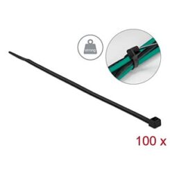DELOCK Kabelbinder hohe Zugfestigkeit L200xB4,8mm 100St. zwart