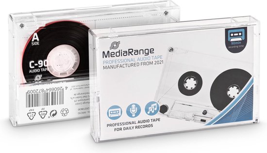 MediaRange Audiokassette C90 90min Typ1 normale Bias transp.