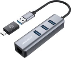 GRAUGEAR USB-HUB 3x USB 3.0 Ports Type-A+ Gbit LAN retail