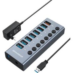 GRAUGEAR USB-HUB 7x USB 3.0 Ports + 1 USB Schnelllader retail