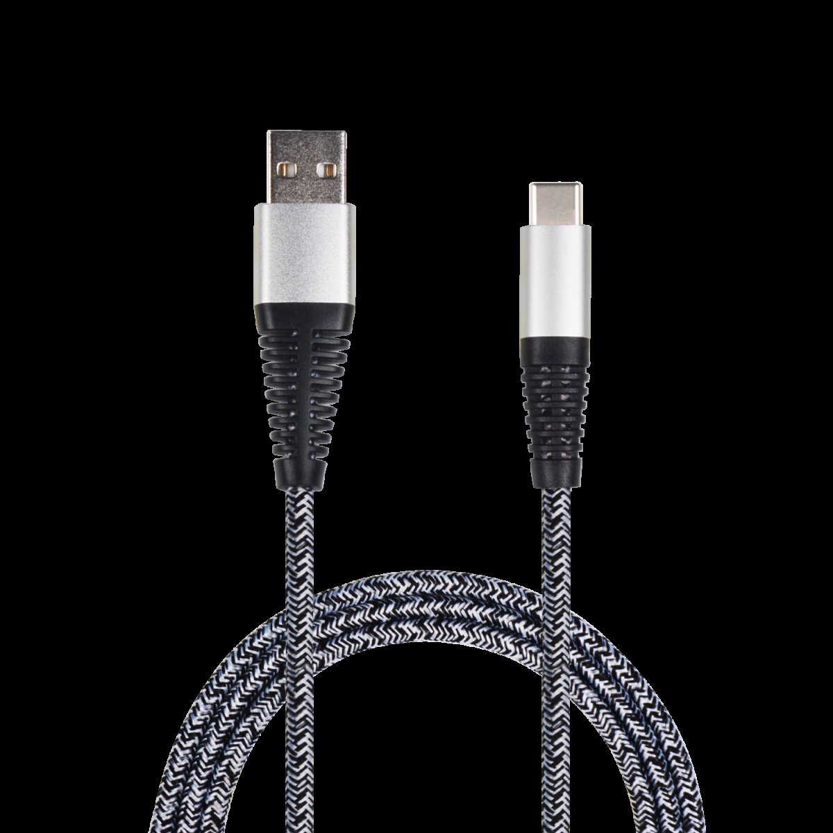 2GO USB Lade-/gegevenskabel USB Type-C 3.1 Nylon 1m zilver