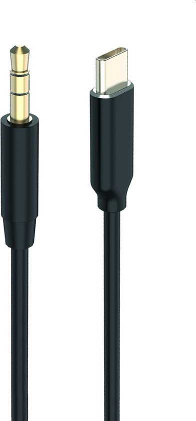 2GO Audiokabel AUX/MP3 voor USB Type-C - Stereo 100cm zwart