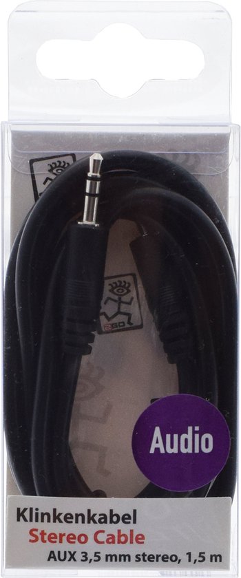 2GO AUX Stereo-Audio-Kabel - zwart - 150cm