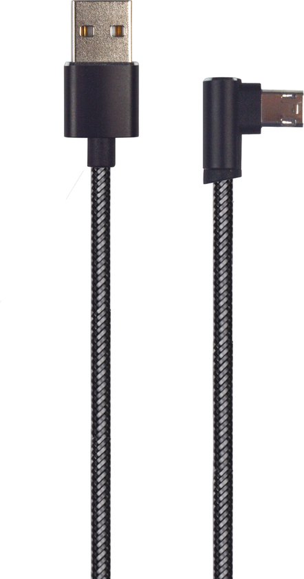 2GO USB Lade-/gegevenskabel Deluxe voor Micro-USB 1m zwart