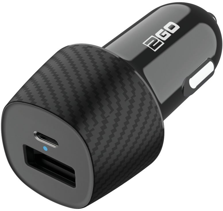 2GO KFZ-Lader 20W 1xUSB-C 1xUSB-A zwart