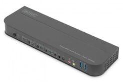 DIGITUS KVM Switch 4-Port, 4K60Hz, 4x DP in, 1x DP/HDMI out