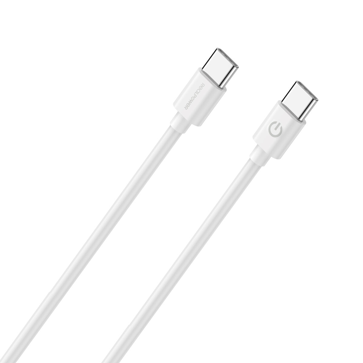 RealPower Lade/gegevenskabel USB-C auf USB-C 2m weiß 3A