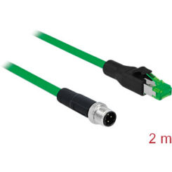 DELOCK netwerkkabel M12 4 Pin D-kodiert > RJ45 St PVC 2m