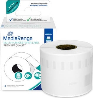 MediaRange Papieretiketten komp. Dymo 54x101mm 220 Stk.zwart/ws