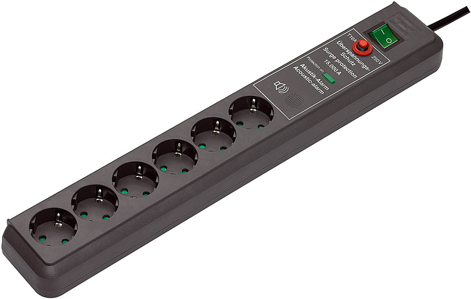 Brennenstuhl Secure-Tec Surge Protection 15.000 A Zwart 6 AC-uitgang(en) 3 m