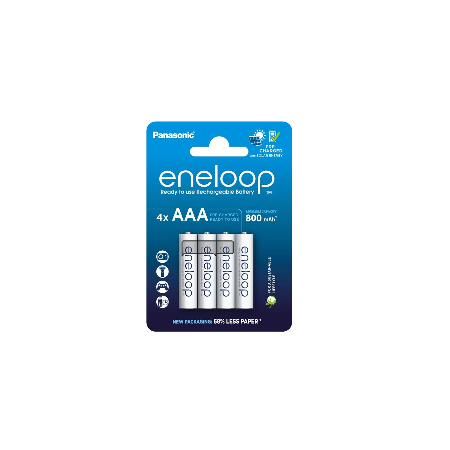 eneloop Panasonic accu BK-4MCDE/4BE AAA 800mAh 4St.