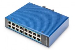 DIGITUS Switch Ind. 16-Port Gigabit Unmanaged blauw