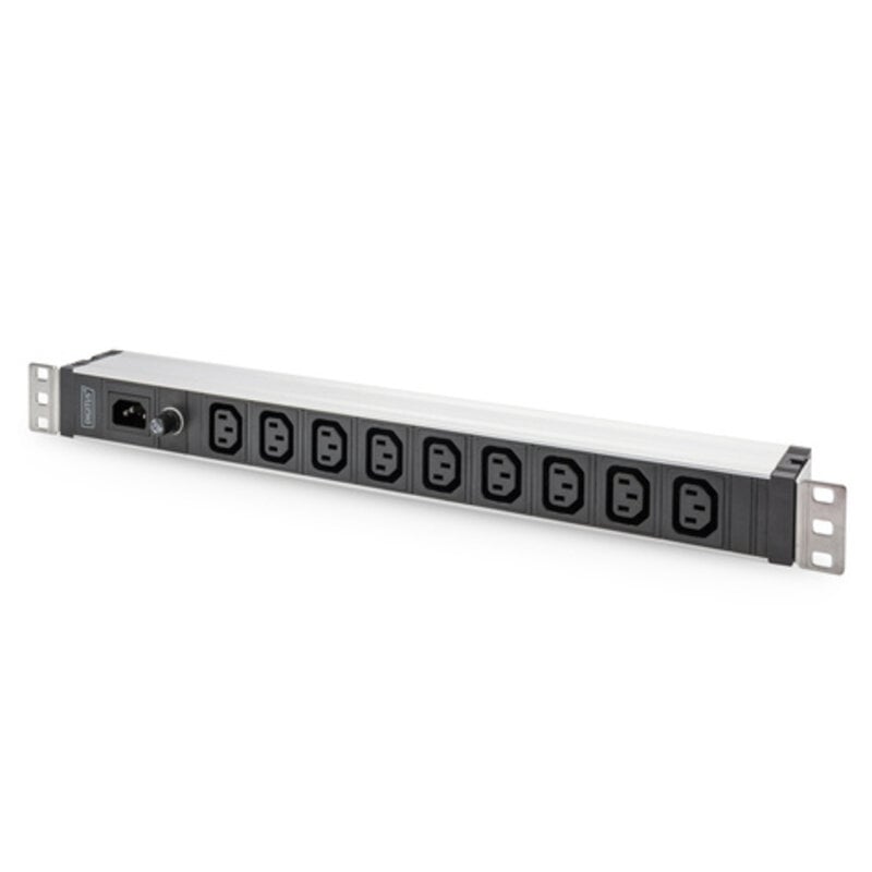 DIGITUS PDU 1U 9xC13 uitgangen 230V/10A zwart