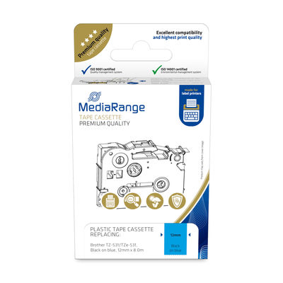 MediaRange Schriftbandka. Brother TZ-531/TZe-531 12mm,8m zwart