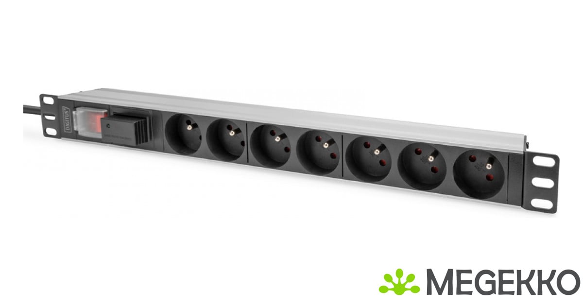 DIGITUS PDU 1U 7xCEE7/5 uitgangen 230V/16A zwart