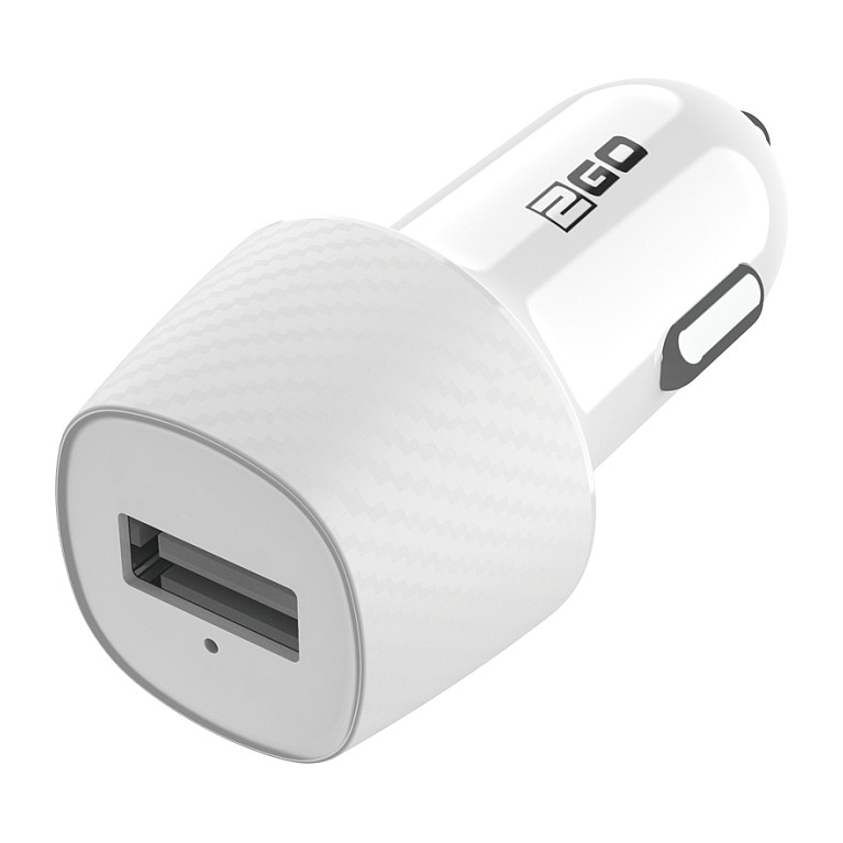 2GO USB KFZ-Lader 1000mA USB-A - wit